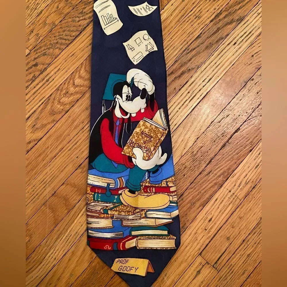 Vintage Mickey & Co. Atlas Design Professor Goofy navy tie